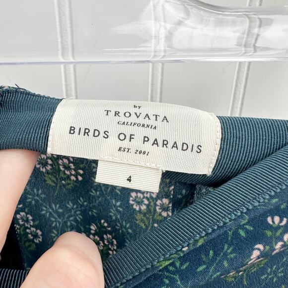 Trovata Birds of Paradis Demi Skirt Coastal Mosaic Green Midi Slip 4 - Picture 4 of 10